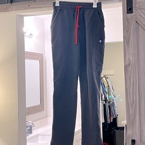 Figs charcoal high waisted straight scrubs grey XS